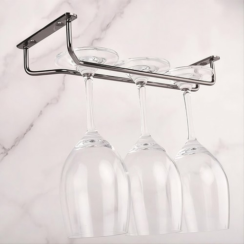 Chrome wine glass hanger under - glass,