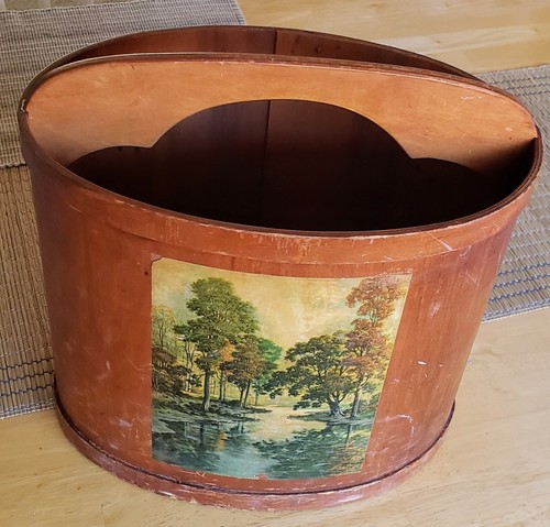 Vintage hand painted wood - hand,