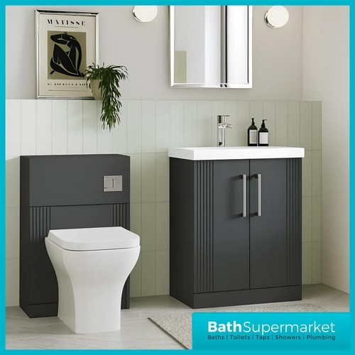 Black fluted vanity unit wc - vanity,
