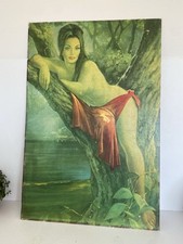 Vintage JH Lynch Woodland Goddess Large Picture OnBoard Mid Century Original 60s
