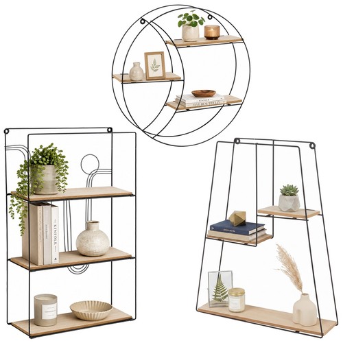 Geometric wire wall shelf - wall, 3
