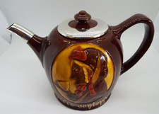 ANTIQUE ROYAL DOULTON KINGSWARE HEARTS CONTENT 1pt. TEA POT - SILVER LID & SPOUT