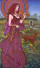 CELTIC IRISH ART PRINT MEDB (MAEVE), QUEEN OF CONNAGHT 23x16 By Jim FitzPatrick 