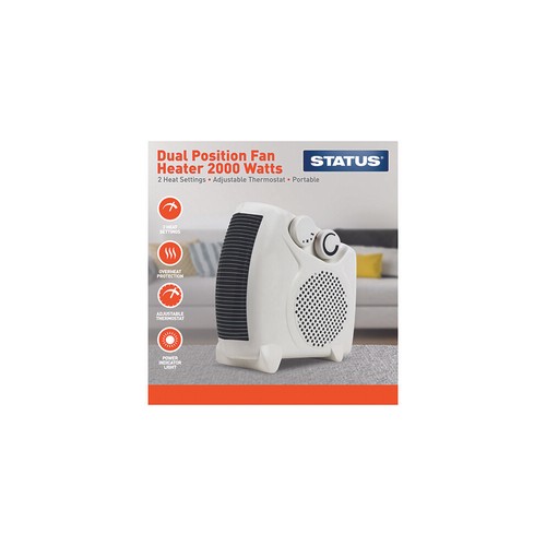Dual position fan heater - heater, 2000w