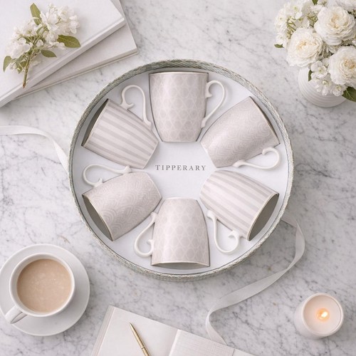 Grey mug gift set - set, striped