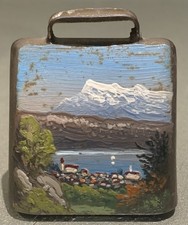 Antique Small Hand Painted Bell Cowbell Cow Bell Swiss Austrian Vintage Folk Art