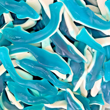 1kg Large Blue Jelly Sharks Halal Gummy Jellies Party Bags Carts Aladdin Sweets