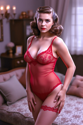 Sexy ladies red lingerie - in,