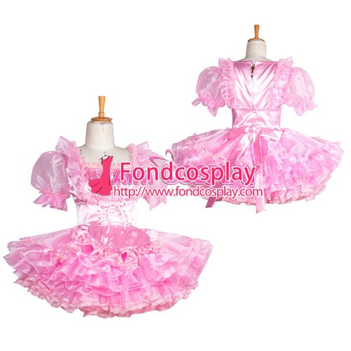 Lockable pink sissy - pink, maid