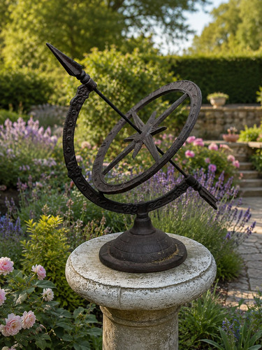 Cast iron armillary sundial - armillary,