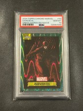 2024 TOPPS CHROME MARVEL GREEN GAMMA RAYWAVE #30 DAREDEVIL 28/99 PSA 10