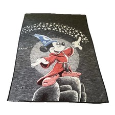 Disney Mickey Mouse Fantasia Wizard Blanket Throw Fleece 69"x56" *READ*