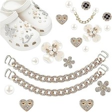 20pcs Croc Charms Bling Pearl