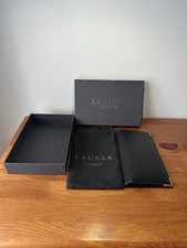 New and unused Launer London long wallet with it's original bag and box
