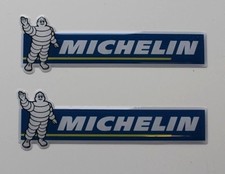 2 x Michelin Stickers /Decals 80mm x 25mm - HIGH GLOSS DOMED GEL FINISH