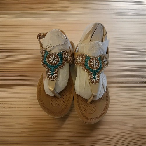 Sandals size gold turquoise - 5,