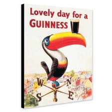 Vintage Advertising guinness Drinking - Canvas Wall Art Framed Print