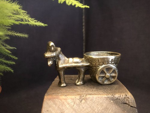 Rustic cast brass donkey and - brass,