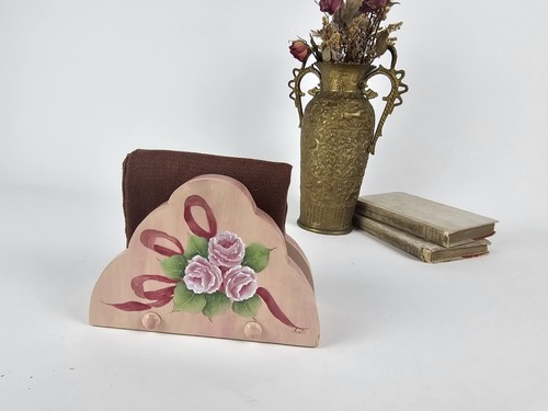 Vintage hand painted wooden - painted,