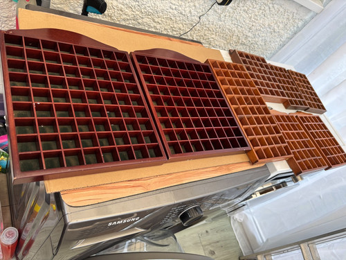 Wooden thimble display cases - wooden,
