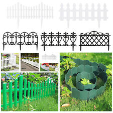 Flexible Plastic Picket Fencing Set Wooden Effect Lawn Border Edge Garden Edging