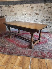 VINTAGE SOLID OAK REFECTORY DINING TABLE