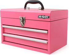 Pink Steel Metal Chest & Drawers Tool Box Carry Case: Ladies Styled High-Gloss F
