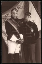 Postcard two students in