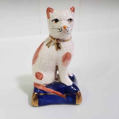 Ceramic cat figurine cobalt - ceramic,