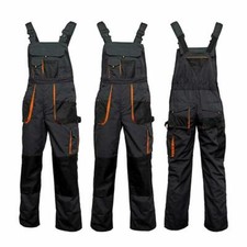 Overalls Mens Work Trousers- New Bib and Brace Knee Pad Dungarees Multi Pockets