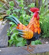 Metal Rooster Chicken Hen Garden Ornament