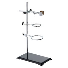 1Set Lab Stand Set 16" Laboratory Stand Support with Flask Clamp & Retort Rings