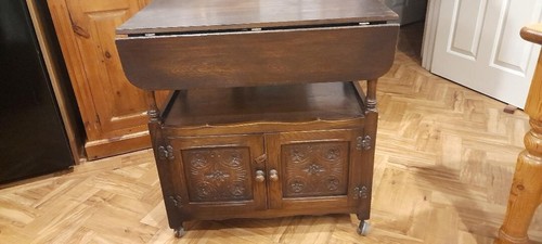 Priory carved dark oak buffet - carved,