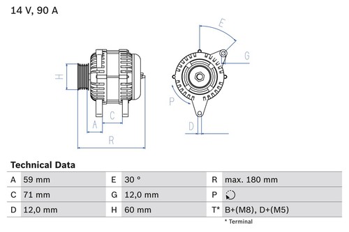 Bosch 986 042 000 alternator - 0,