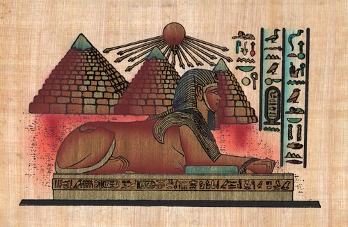 Egyptian papyrus painting - egyptian,