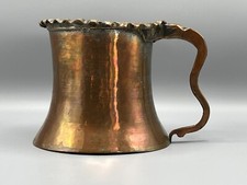 Antique Copper Measure Tankard Pot Planter Handle Victorian Kitchen Decorative