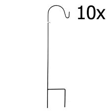 10 x 2 metre x 12mm BLACK SHEPHERDS CROOK HOOKS garden lantern hanging basket