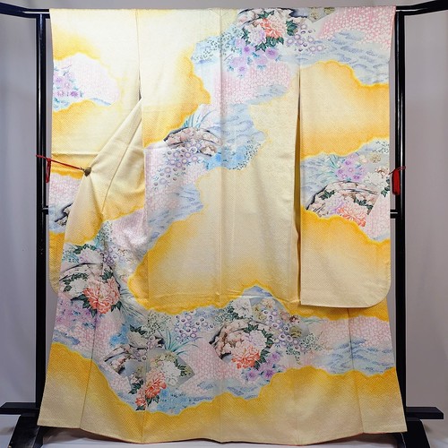 Vintage japanese silk furisode - vintage,