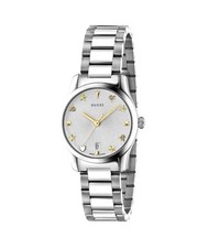 Gucci G-Timeless Watch YA126572A Silver steel Strap Lady Gold bee star Index New