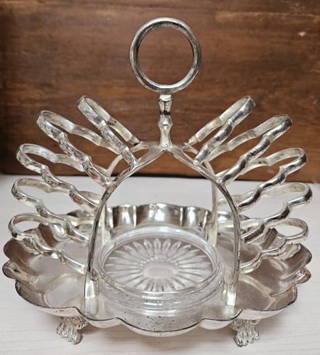 Victorian silver plated toast - silver,