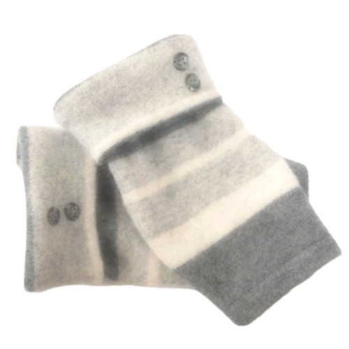 Fingerless gloves gray angora - fingerless,