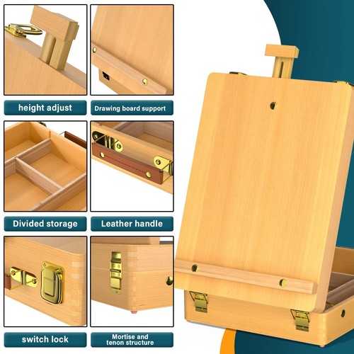 Portable wooden tabletop easel - wooden,