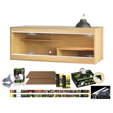 VIVEXOTIC VIVA BEARDED DRAGON OAK VIVARIUM STARTER KIT CABINET LIGHT LAMP BULB
