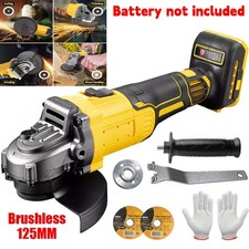 Brushless Cordless Angle Grinder 125mm Efficient for Dewalt 18V 20V Batteries