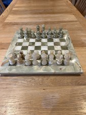 Vintage Onyx Large Chess Set