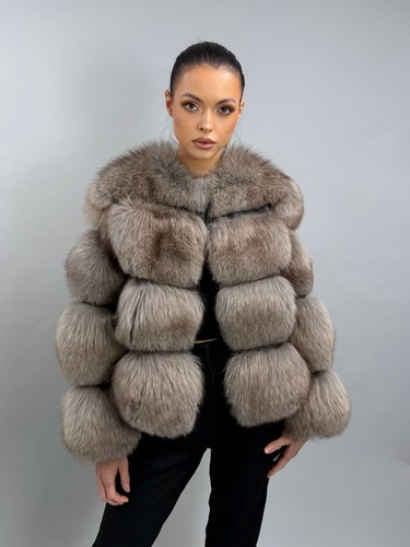 Luxury real gray fox - luxury, fur