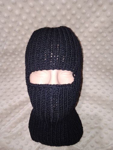 Handmade black knit balaclava - handmade,