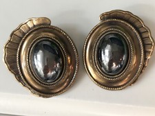 Vintage Ermani Bulatti Exquisite Art Deco Style Clip-On Earrings 3.5 x 3cm