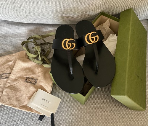 Gucci marmont thong sandals - gucci,