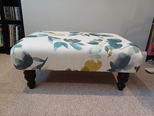footstool upholstered in john lewis Lenton rose fabric. Very strong frame 